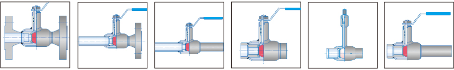 全焊接球阀连接方式